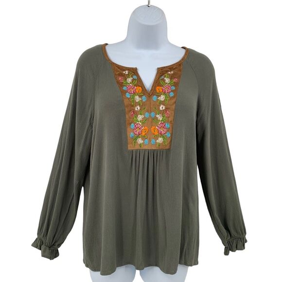 Umgee Boho Embroidered Top small - Picture 1 of 13